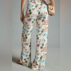 Anthropologie Pink and White Wide Leg Jumpsuit